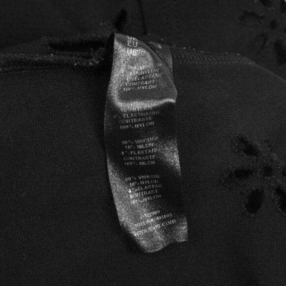 ASOS Floral Cutout Mini Dress Size 6 Black Minimalist Semi-Formal Date Night - Picture 12 of 13